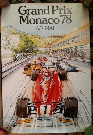 Official 1978 Monaco Formula 1 Grand Prix Poster (very Rare)