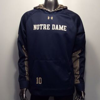 Pp Ua Notre Dame 10 Pullover Hoodie Loose Fit Cold Gear Men’s L Nwot See Dsrp