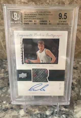 Luka Doncic Auto Exquisite Rookie Rpa 2019 Goodwin Rc Bgs 9.  5/10