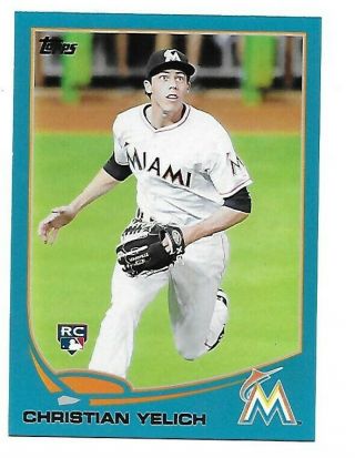 Christian Yelich Topps Update Wal - Mart Blue Rookie Rc 2013 Miami Marlins Us290