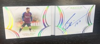 8/10 Lionel Messi 2018 - 19 Immaculate Soccer Autograph Auto Book Fc Barcelona