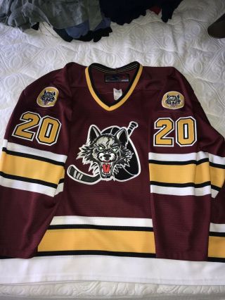 Authentic Chicago Wolves Hockey Jersey Sp Brian Maloney Autographed Game