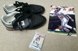 Kirby Puckett Game & Autographed Nike Turf Shoes With Rookie Card & Photo