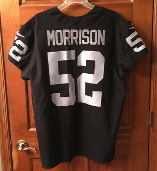 NIKE Game - Cut Vapor Elite Authentic Oakland Raiders KIRK MORRISON Jersey Size 52 2