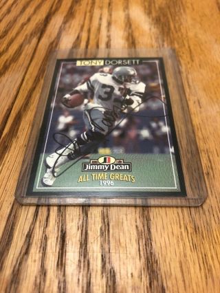 Tony Dorsett - 1996 Jimmy Dean All - Time Greats Autographed Card - Dallas Cowboys