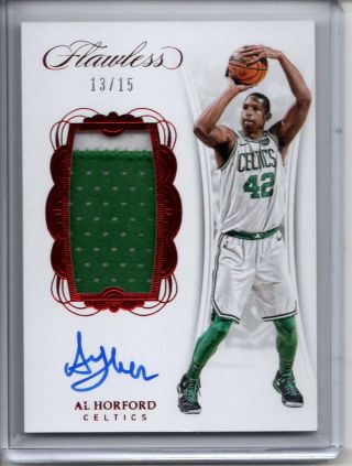 Al Horford Auto Jersey Logo Patch /15 2017 - 18 Panini Flawless Ruby Autograph Sp