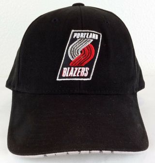Portland Trail Blazers Black Authenitc Official Adjustable Ball Cap Hat Vintage