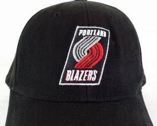 Portland Trail Blazers Black Authenitc Official Adjustable Ball Cap Hat Vintage 2