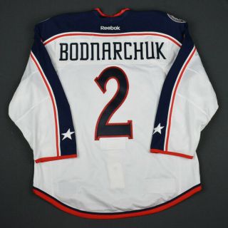 2015 - 16 Andrew Bodnarchuk Columbus Blue Jackets Game Issued Reebok Hockey Jersey 2