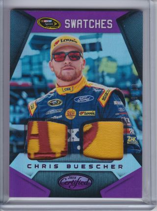 2016 Panini Certified Sprint Cup Swatches Purple Dual Patch Chris Buescher 9/10