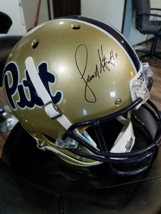 Larry Fitzgerald Autographed Schutt " Pitt " Helmet (jsa Cert. )