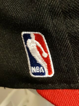 Vintage Chicago Bulls Sports Specialties Black Red Script Snapback Cap Hat 6