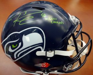 Russell Wilson Autographed Signed Full Size Speed Helmet Sb Champs Grn Rw 87984
