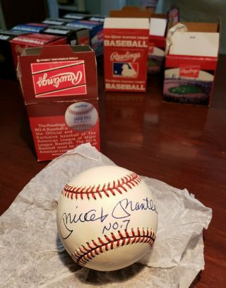 Mickey Mantle No.  7 Authentic Autographed Baseball York Yankees – Premium