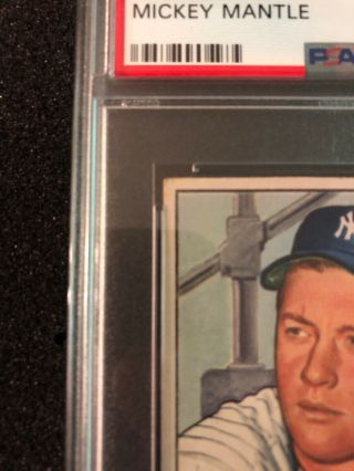 1952 Bowman Mickey Mantle 101 PSA 3 VG ICONIC CARD Looks Better 7