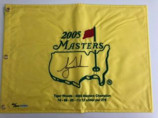2005 Masters Flag Autographed By Tiger Woods