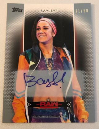 2017 Wwe Women’s Division Bayley Silver Auto Autograph Signed Card 21/50