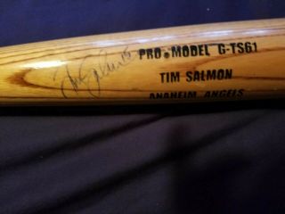 Tim Salmon autographed Game Glomar bat - uncracked 2