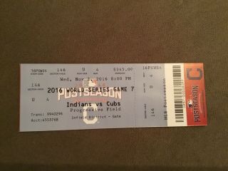 2016 Chicago Cuba Game 7 World Series Ticket Stub