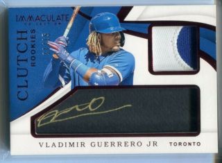 2019 Panini Immaculate Vladimir Guerrero Jr.  Rc Red Clutch Patch Auto 11/15 2col