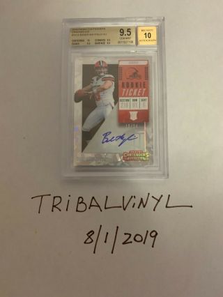 BAKER MAYFIELD 2018 Contenders Cracked Ice Rookie Ticket AUTO /24 BGS 9.  5,  POP 2 6