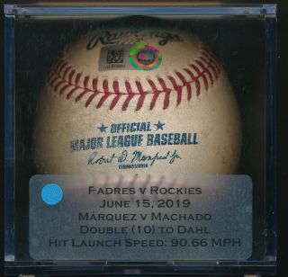 Marquez Vs.  Manny Machado Game Baseball Double Hit To David Dahl 6/15/2019