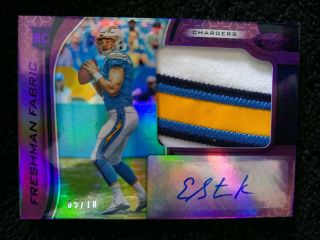 2019 Panini Certified Easton Stick Freshman Fabric 4 Color Auto 5/10 Chargers