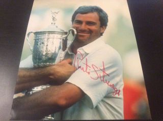 Curtis Strange Golf Autograph Photo Us Open Trophy Jsa Guarantee