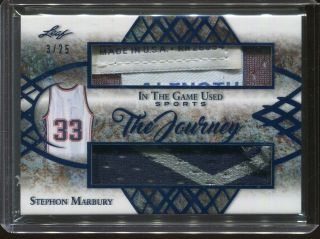 2019 Leaf Itg Game Stephon Marbury Dual Game Worn Jersey Patch D 3/25