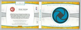 2018 - 19 PANINI OPULENCE TRAE YOUNG RC 2/5 LAUNDRY TAG LOGOMAN PATCH BOOKLET NBA 2