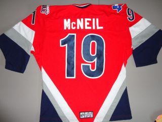 Red SEWN Lone Star Wolves 19 McNeil Hockey Jersey Adult M US SHP 4