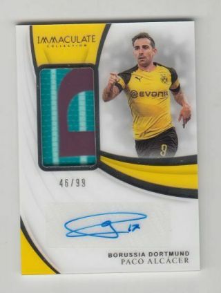 2018 - 19 Panini Immaculate Jersey Auto Card :paco Alccaer 46/99