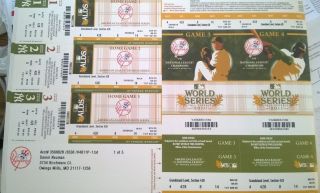 2011 2012 Mlb World Series Ny Yankees Full Ticket Sheet,  Alcs/alds