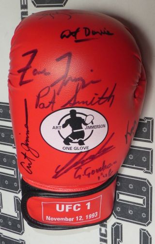 Royce Gracie Art Davie Ken Shamrock Gerard Gordeau,  2 Signed Ufc 1 Boxing Glove
