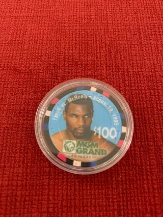 Mike Tyson Memorabilia Mgm Grand Las Vegas $100 Casino Chip 1995 Rare Find