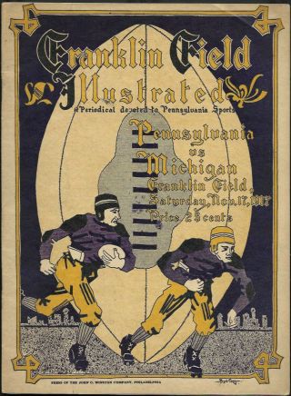 Nov.  17,  1917 University Of Michigan Vs.  Pennsylvania Football Program Originall