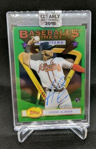 2018 Topps Clearly Authentic Ozzie Albies Green Finest Rookie Rc Auto Autograph