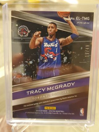 18 - 19 Spectra Epic Legends Tracy McGrady Jersey Teal Prizm /49 Toronto Raptors 2