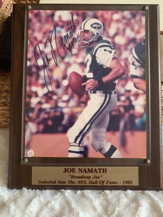 Joe Namath 12 Signed Autograph Framed Picture/ Global Certified Authentic