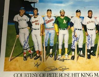 500 Home Run Club Litho 13x Signed w/ Mickey Mantle Mays Aaron AUTO PSA/DNA LOA 2