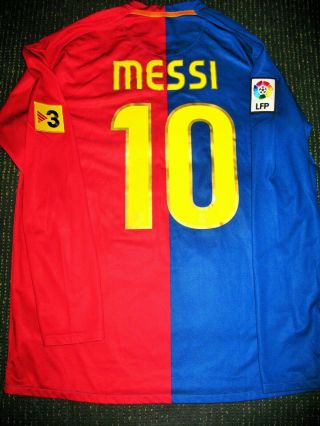 Authentic Messi Barcelona 2008 2009 Jersey Shirt Camiseta Maglia Argentina L Ls