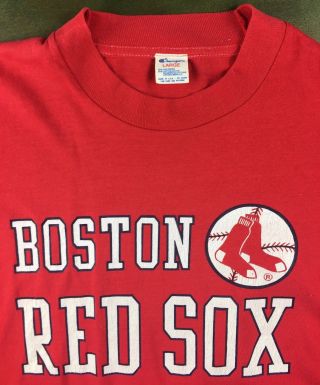 Vintage Mens L 70s 80s Boston Red Sox Mlb Baseball Logo Champion T - Shirt