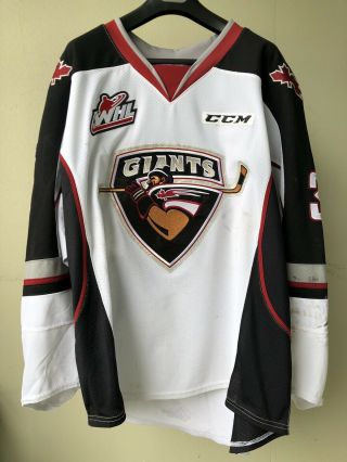 2017 - 18 Vancouver Giants David Tendeck Game Worn Whl Goalie Jersey 100 Yr Patch