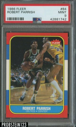 1986 Fleer Basketball 84 Robert Parrish Boston Celtics Psa 9