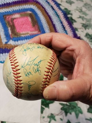 1984 Cubs: Baseball Signed By Penant Winning Team Including Sandberg And Smith.