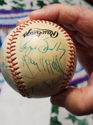 1984 Cubs: Baseball signed by Penant winning team including Sandberg and Smith. 2