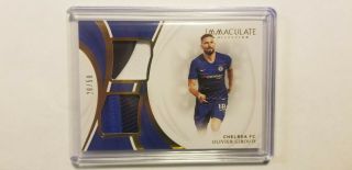 2018 - 19 Panini Immaculate Soccer Dual Patch Olivier Giroud 28/50 Chelsea Fc