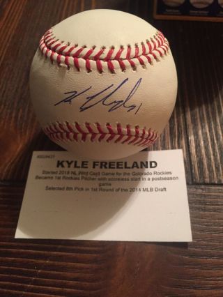 Kyle Freeland Signed Autographed Ml Baseball Tristar