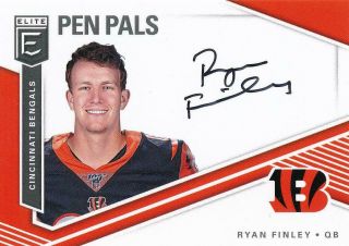 Ryan Finley 2019 Donruss Elite Pen Pals Auto On Card Rc