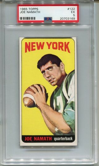 1965 Topps Football 122 Joe Namath Rookie Card Rc Psa 5